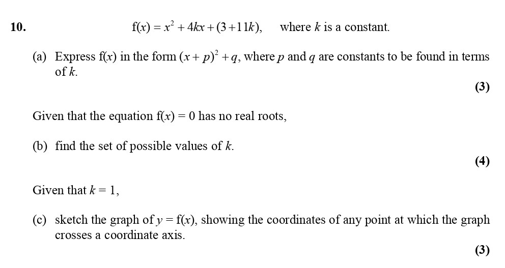 f(x)-=-x²-+-4kx-+-(3-+-11k),-where-k-is-a-constant-Edexcel-A-Level Maths Pure-Question 1-2009-Paper 2.png